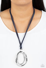 Load image into Gallery viewer, Long OVAL-due - Blue Necklace