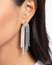 Load image into Gallery viewer, Dramatic Downpour - White ♥ Post Earrings