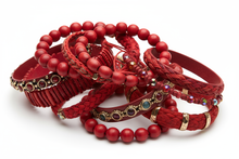 Load image into Gallery viewer, multiple red bracelets clustered together