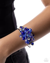 Load image into Gallery viewer, Shimmery Spectacle - Blue Gem/Silver Hinge Bracelet
