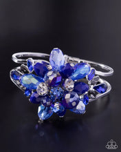 Load image into Gallery viewer, Shimmery Spectacle - Blue Gem/Silver Hinge Bracelet
