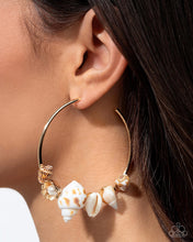 Load image into Gallery viewer, Seashell Sonnet - Gold Hoop Earrings

