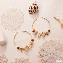 Load image into Gallery viewer, Seashell Sonnet - Gold Hoop Earrings
