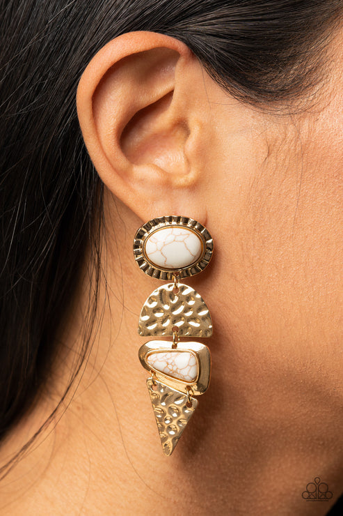 ** Earthy Extravagance - Gold Post Earrings