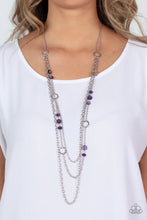 Load image into Gallery viewer, Starry-Eyed Eloquence - Purple Necklace
