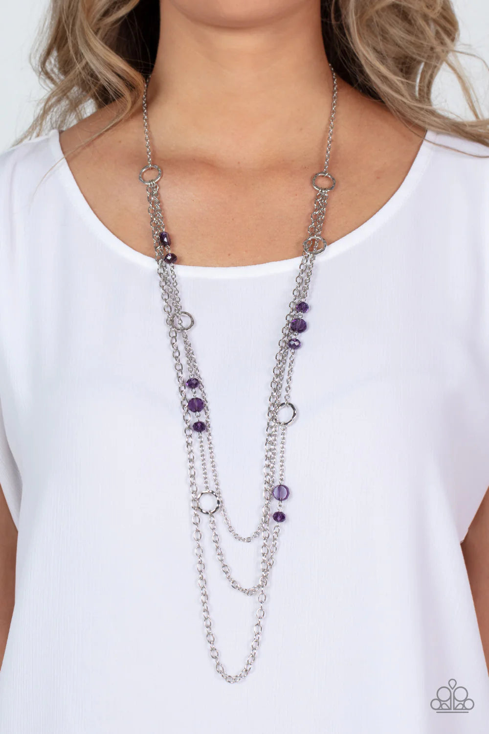 Starry-Eyed Eloquence - Purple Necklace