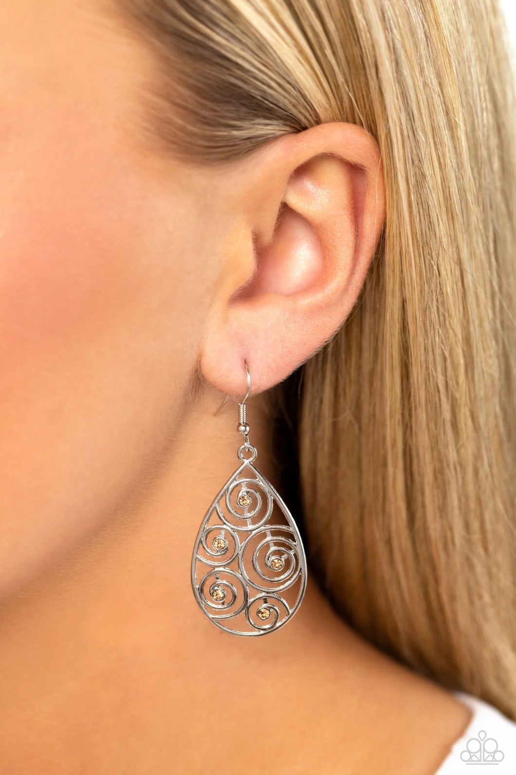 Billowy Bliss - Brown Earrings