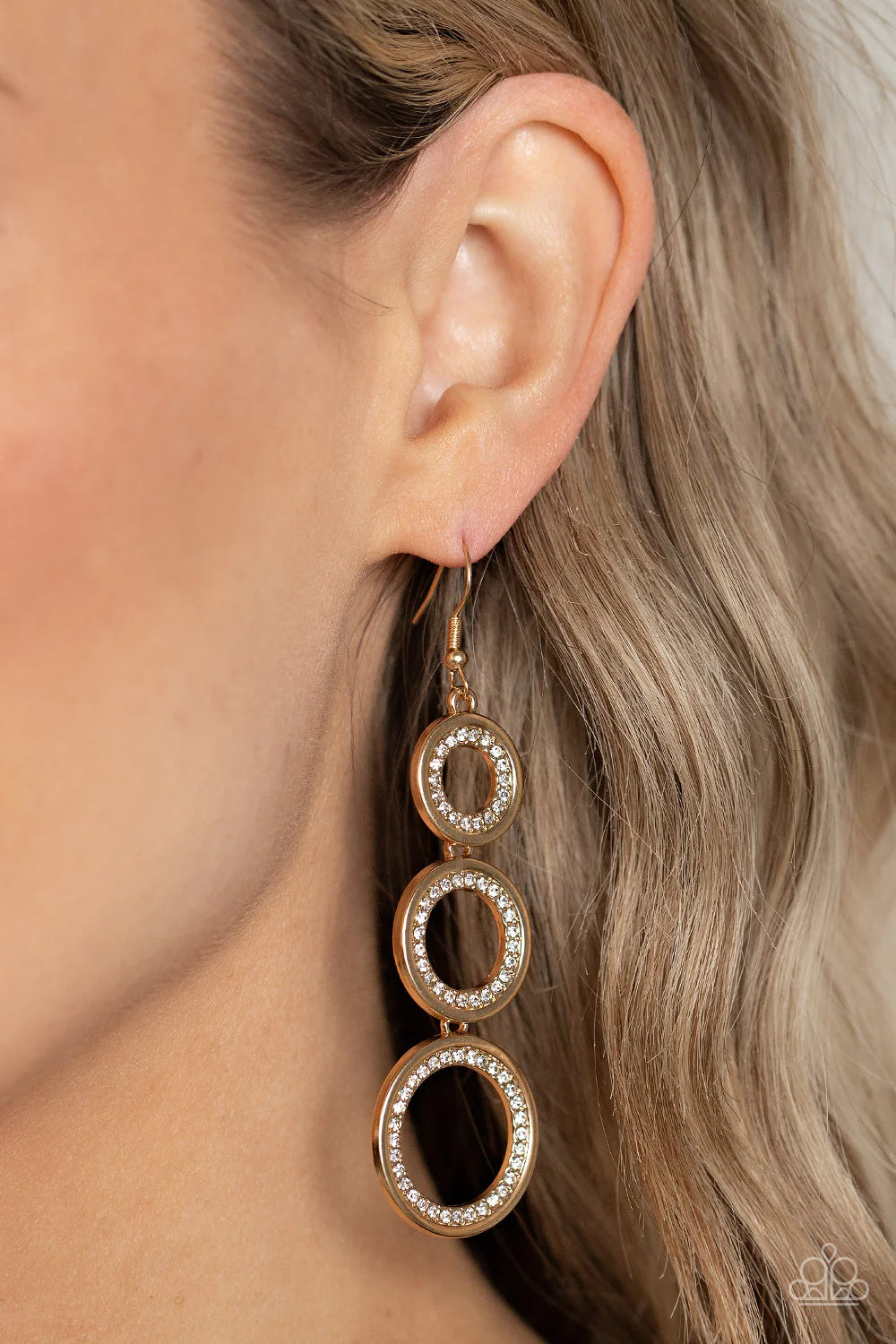 Shimmering in Circles - Gold Earrings