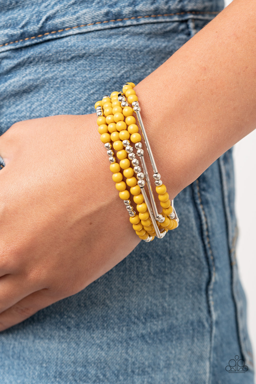 BEAD Between The Lines - Yellow - Paparazzi Accessories